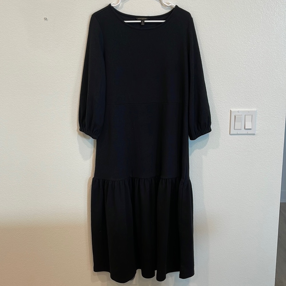 Banana Republic Black Long Sleeve Smock Dress